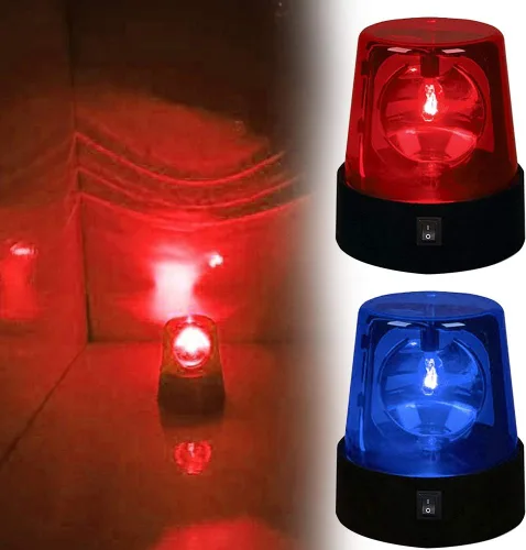Vista 5 de Luz estroboscópica LED giratoria de 360 grados con efecto de escenario intermitente para DJ, funciona con pilas, lámpara giratoria para fiesta