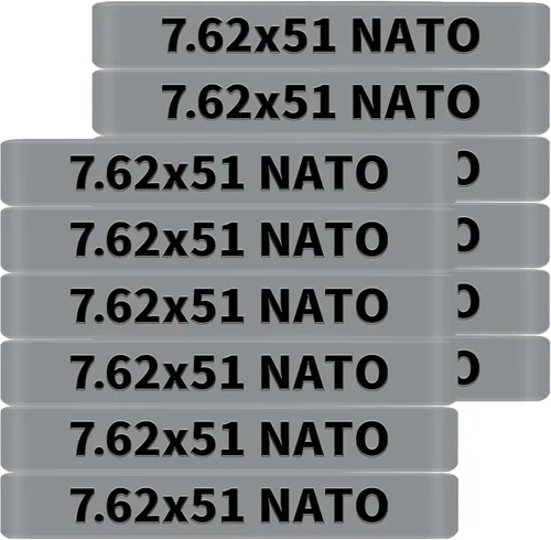 Vista 10 de Paquete de 12 bandas de marcado Miaozhun 7.62 × 51 OTAN Magazine 7.62 bandas de identificación de calibre de munición de revista OTAN (Gren-Blanco)