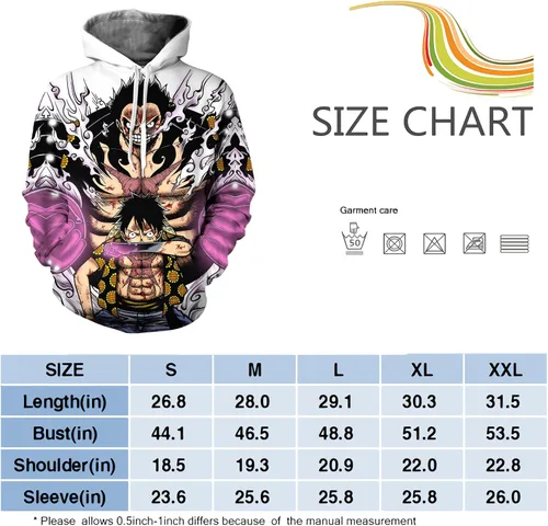 Vista 3 de DWOINXRIL Sudaderas con capucha de anime para adultos, sudaderas con capucha con estampado 3D, sudaderas de cosplay para hombre
