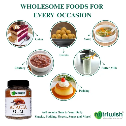 Vista 6 de Nutriwish Goma de acacia 7 onzas (7.05 oz) Fibra prebiótica 100% natural Apoyo a la salud intestinal Vegano y sin gluten Ideal para batidos