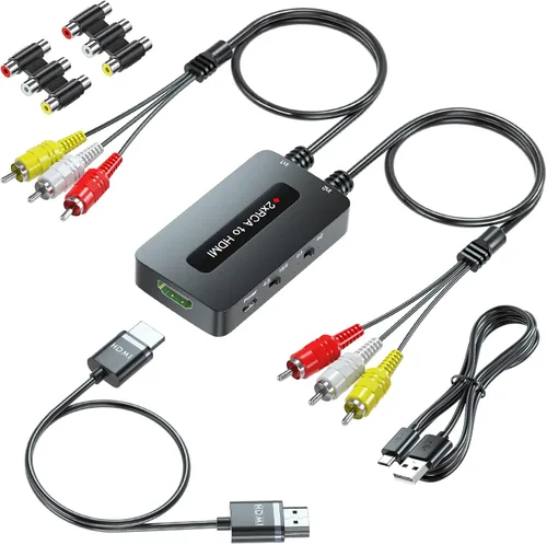 Vista 9 de Convertidor HDMI a componentes 4K con función de escalado, convertidor HDMI a YPbPr compatible con entrada de 4K/60Hz, compatible con salida