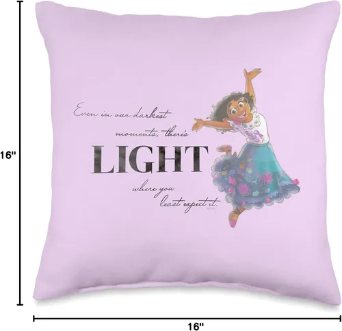 Vista 4 de Disney 100 Anniversary Encanto Mirabel D100 - Almohada ligera, 16 x 16 pulgadas, multicolor