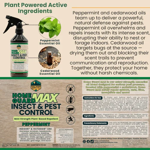 Vista 8 de Home Guard MAX - Aerosol para el control de insectos y plagas de menta, espray de aceite de menta natural para insectos, aerosol de araña a base