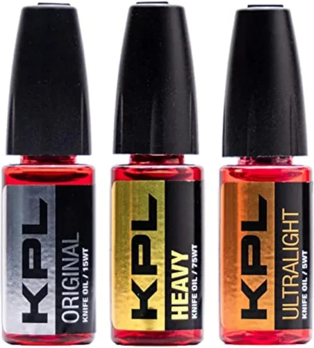 Vista 8 de Knife Pivot Lube Paquete combinado de aceite de cuchillo pesado + original - Botellas de engrasador de precisión - Limpieza y lubricación de KPL