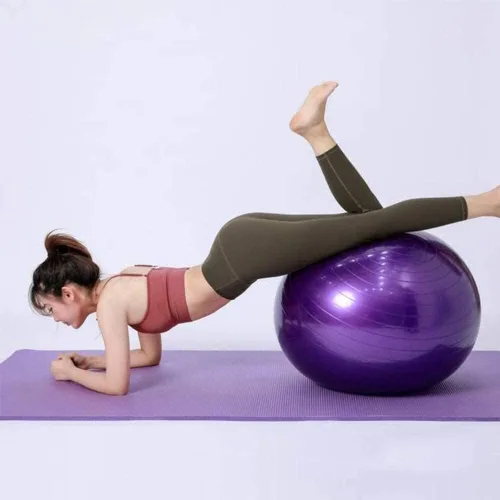 Vista 3 de MDybf Pelota de fitness, pelota de yoga, pilates, ejercicio, pelota de fitness con bomba de aire, para el hogar, oficina, fitness, equilibrio