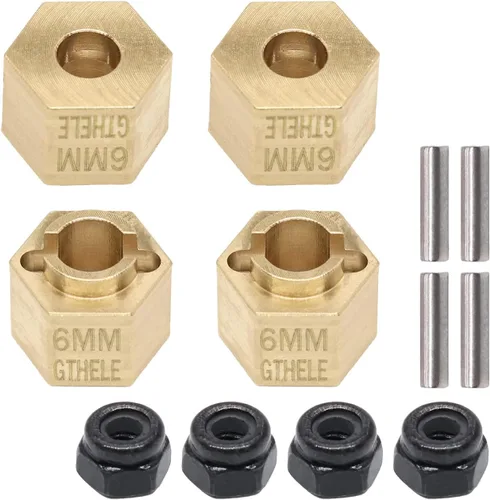 Vista 5 de Juego de adaptadores de extensores de cubo hexagonal de rueda de latón para 1/18 TRX4M piezas de actualización RC Crawler Car