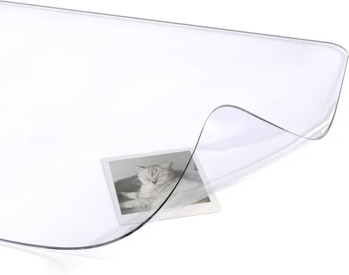 Vista 11 de Oterri Almohadilla de Escritorio Transparente, 12''x12'' Resistente al Calor Impermeable PVC Borde Redondo Alfombrilla Protectora de Escritorio