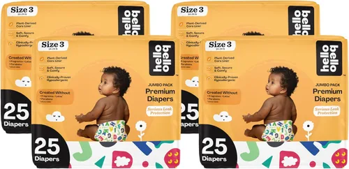 Vista 10 de Hello Bello Premium Pañales para bebé talla 1, 32 unidades de pañales desechables, extra absorbentes, hipoalergénicos con ajuste cómodo y seguro