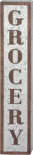 Vista 7 de Deco 79 59450 - Letrero de pared de hierro envejecido, 36 x 7 pulgadas, gris/marrón