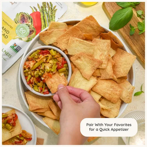 Vista 8 de POSHI Ensalada natural de alcachofas y espárragos, ceto, vegana, sin OMG, baja en carbohidratos + calorías, sin gluten, lista para comer, verduras