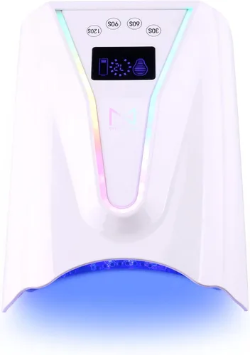 Vista 9 de M - Crystal Cure - Lámpara de uñas UV/LED de 128 W Curado rápido con 45 potentes LED de 365 nm+405nm Inalámbrica, recargable, sensor automático