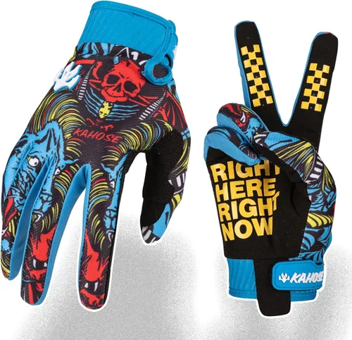 Vista 8 de Guantes de motocicleta con diseño esqueleto para hombres y mujeres, guante transpirable para ciclismo, guante todoterreno para ATV MTB Motocross