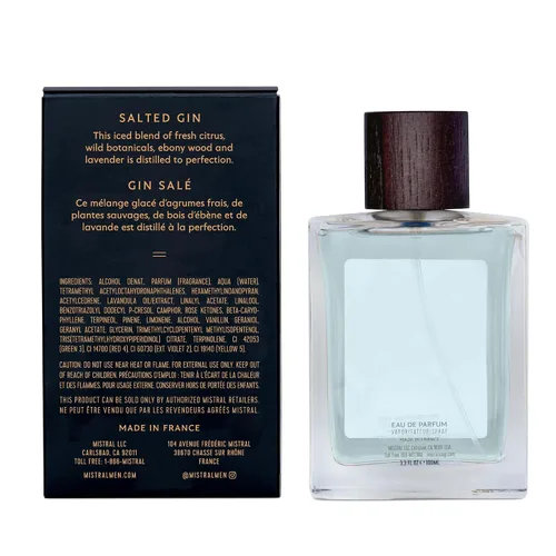 Vista 2 de Mistral Eau de Parfum de Ginebra Salada para Hombre, Colonia para Hombre, 3.4 Oz