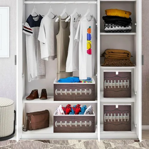 Vista 6 de Ollabaky Cubo de almacenamiento de girasoles, cesta de almacenamiento plegable de tela, caja organizadora de tela con asa para armarios, estantes