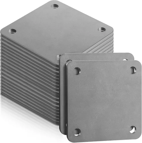 Vista 8 de 12 placas de acero A36 de 4 x 4 pulgadas con 4 agujeros laminados