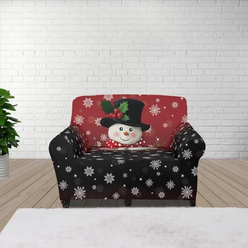 Vista 64 de Boatee Fundas de sofá de 1 pieza con diseño de copo de nieve azul, fundas elásticas para sofá, 1 cojín, protección de muebles, decoración para sala