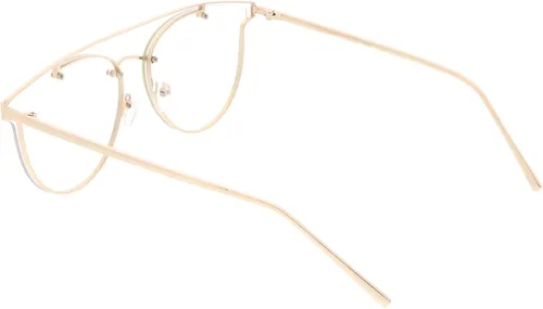 Vista 4 de zeroUV - Gafas modernas de 2.283 in de lente plana redonda transparente con montura de cuerno