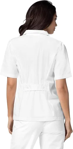Vista 2 de Adar Universal Scrubs para mujer Cuello de solapa abotonado Scrub Top