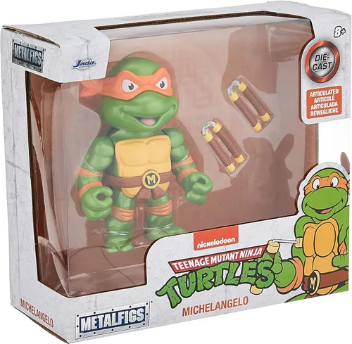 Vista 3 de Teenage Mutant Ninja Turtles Michelangelo Figuras fundidas a presión de 4 pulgadas