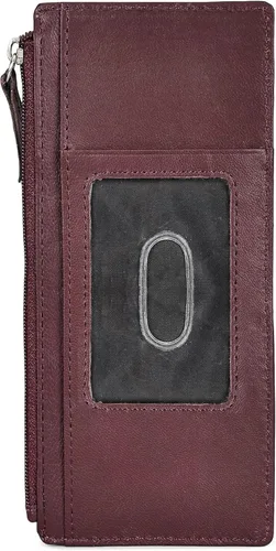 Vista 11 de Leatherboss - Funda para tarjetas todo en uno, cartera delgada con correa de protección para tarjetas, Beige, Cartera con tarjetero