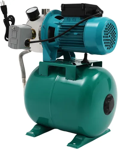 Vista 11 de Bomba de pozo poco profundo 1HP con tanque de presión, cabeza máxima de 148 pies, bomba de riego de acero inoxidable de 800 GPH con interruptor