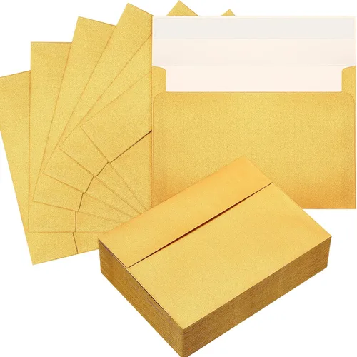 Vista 8 de Yahenda Paquete de 300 sobres de papel kraft A7 de 5 x 7 para invitaciones de boda, despedida de soltera, fiesta de cumpleaños, tarjetas de Marrón