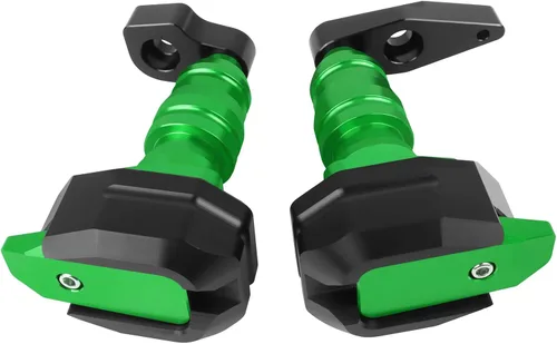 Vista 2 de Worldmotop Marco Sliders Protector Protector Protector para Kawasaki Ninja650 Ninja 650 2012-2016 Aluminio Anti Motor Crash Pads (verde)