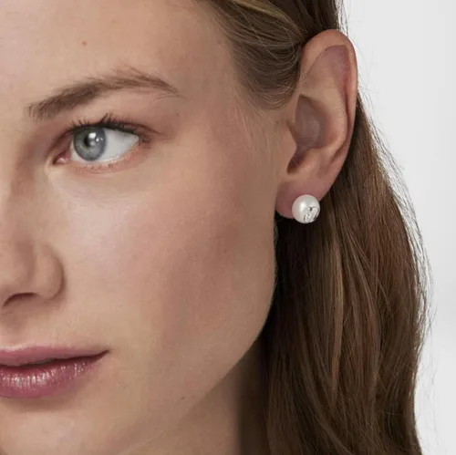 Vista 6 de TOUS Bear - Aretes de plata 925 con perlas cultivadas en agua dulce blancas Plata de ley Plata Perla simulada