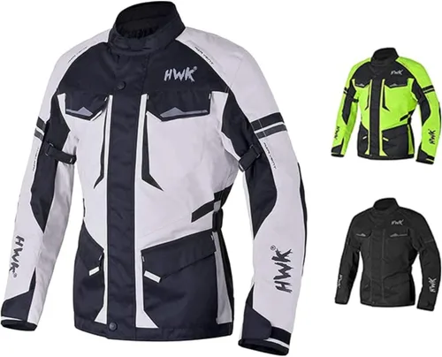 Vista 8 de Chaqueta de motocicleta para hombres para viajes y aventuras, reforzamiento CE, a prueba de agua, AVD, para las 4 estaciones