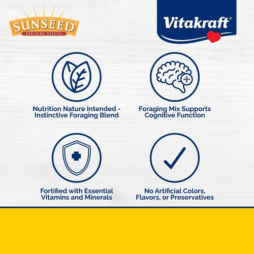 Vista 2 de Sunseed Vita Prima Conure Food - Mezcla rica en nutrientes con frutas, verduras y semillas que apoya plumas, ojos y energía activa saludables