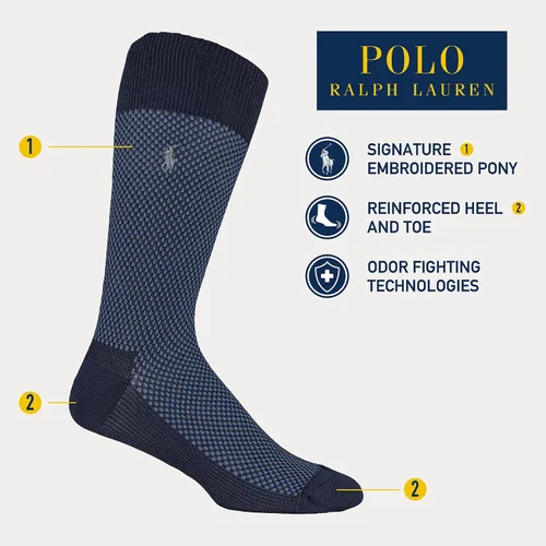 Vista 2 de Polo Ralph Lauren Men's 3 Pack Supersoft Birdseye Socks