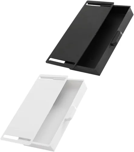 Vista 10 de Caja de almacenamiento para debajo del escritorio, organizador adhesivo para oficina oculta para suministros de escritorio, capacidad