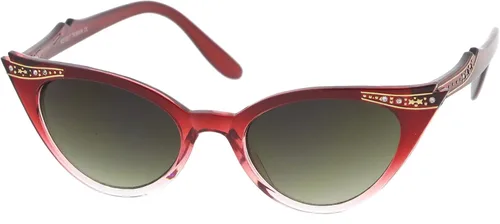 Vista 3 de zeroUV Gafas de sol vintage de los años 50 para mujer, con diseño UV400, adornadas con diamantes de imitación, Pinup Girl y accesorios Rockabilly