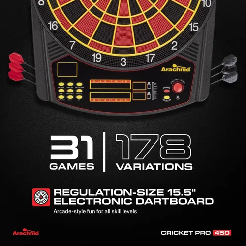 Vista 2 de Arachnid Cricket Pro 450 Electronic Dartboard