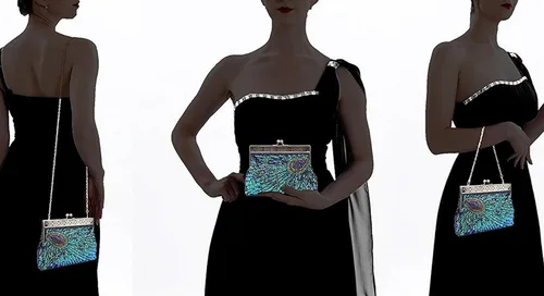 Vista 2 de RARITYUS Bolso de noche para mujer con forma de rosa de satén sedoso con elegante asa de metal para fiesta, boda