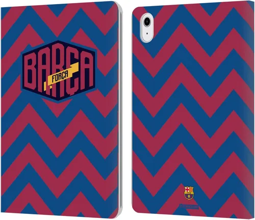 Vista 10 de Head Case Designs Officially Licensed FC Barcelona Logo and Pattern Forca Barca Leather Wallet Case Compatible with Apple iPad Air 11