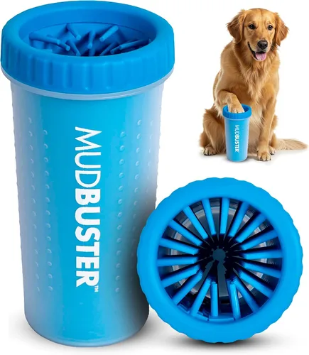 Vista 33 de Dexas MudBuster Limpiador Portátil de Patas de Perro - Calidad Premium, Azul, Tamaño Pequeño para Suministros y Accesorios para Mascotas