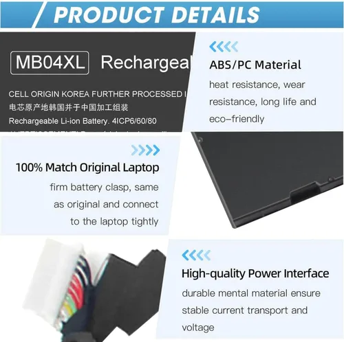 Vista 8 de Batería MB04XL 844204-850 de 55.67Wh para HP Envy X360 M6 convertible m6-aq105dx m6-aq103dx m6-aq003dx m6-aq005dx m6-ar004dx 15t-aq100 15t-aq100 15