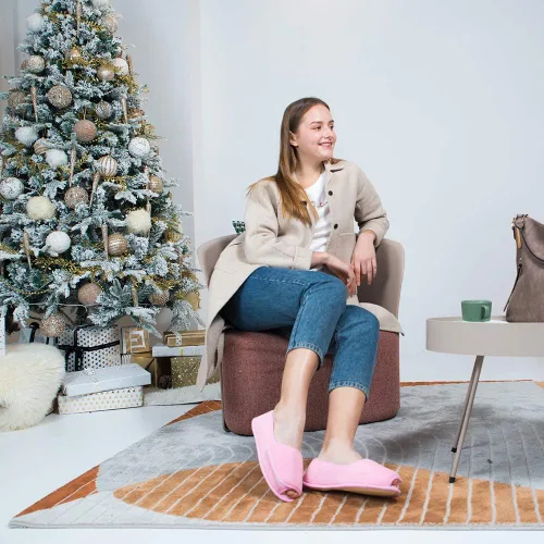 Vista 2 de Git-up -Pantuflas para mujer con diabetesartritisedema, cierre ajustable, espuma viscoelástica, punta abierta, extra ancha