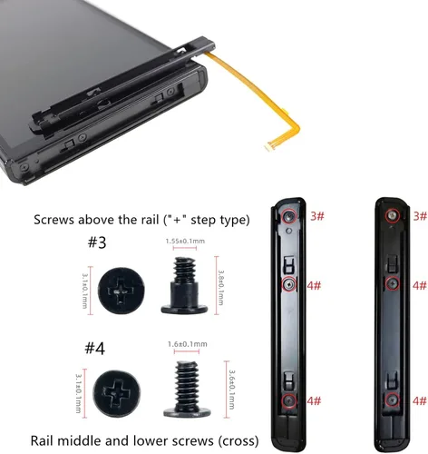 Vista 2 de Original Right and Left Slide Rail Replacement,Replace Broken/Worn Slider Rails for Nintendo Switch OLED HEG-001 Console with Repair Screwdrivers kit