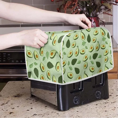 Vista 4 de Coldinair Cubierta para tostadora de dos rebanadas con estampado de aguacate, cubierta de electrodomésticos pequeños con diseño de frutas