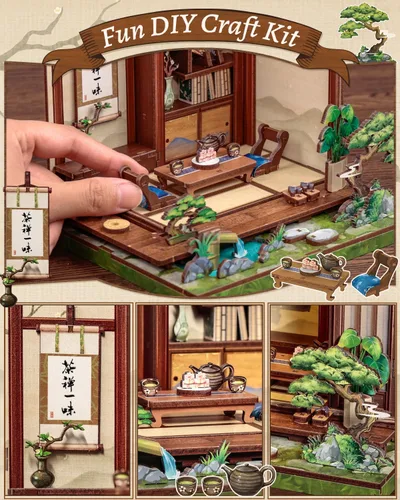 Vista 6 de Cutefun Book Nook Japón - Kit de casa en miniatura DIY para adultos, decoración de estantería, casa pequeña, rompecabezas 3D, manualidades, regalos