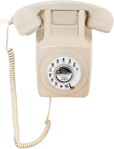 Vista 9 de Teléfono de línea fija retro, Artisam - Teléfono de pared clásico con cable, teléfono de montaje en pared vintage de esfera giratoria con función