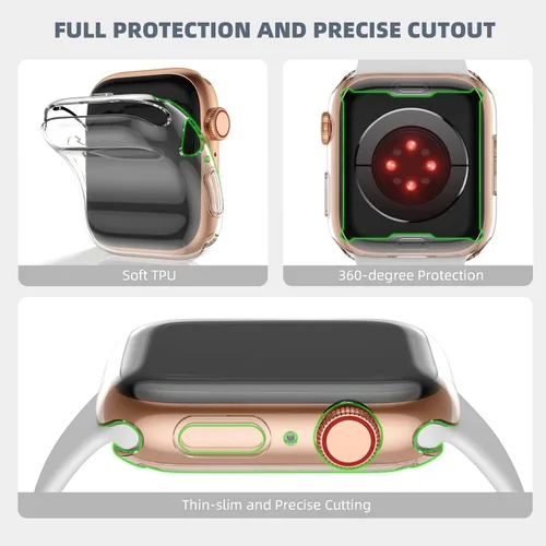 Vista 3 de GEAK - Juego de 3 fundas protectoras TPU compatibles con Apple Watch Series 11 10, protector de pantalla de 1.65 pulgadas, funda protectora completa