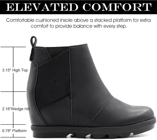 Vista 2 de Athlefit Botas de cuña cómodas para mujer