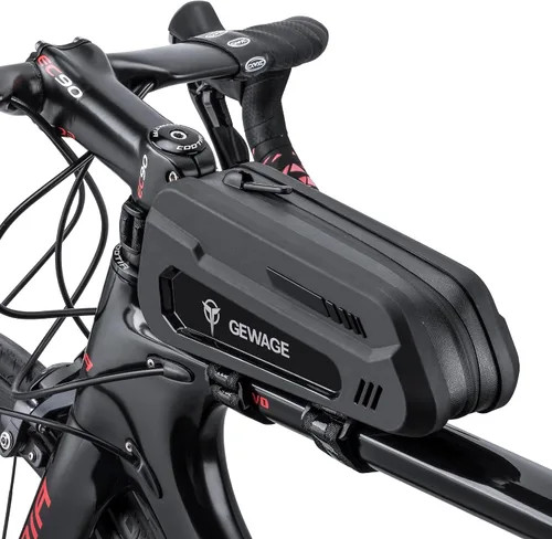 Vista 9 de GEWAGE Bolsa de montaje para teléfono de bicicleta y bomba de neumáticos de bicicleta, multiherramienta para bicicleta con palanca de neumáticos