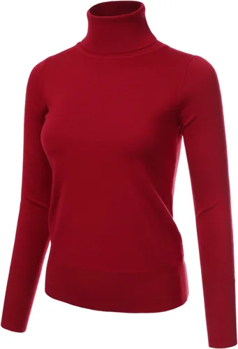 Vista 2 de JJ Perfection Abrigo de mujer tejido elástico cuello de tortuga manga larga