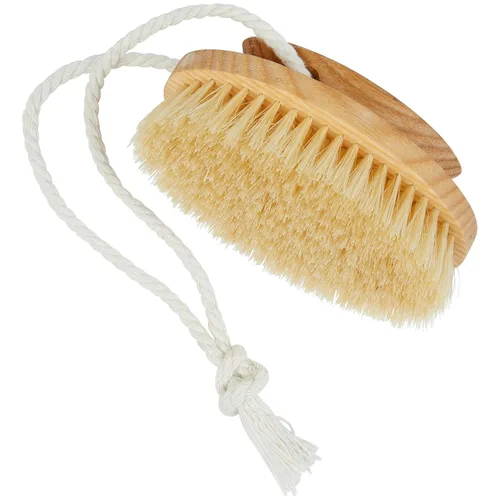 Vista 12 de Kent FD3 Cepillo exfoliante corporal de madera de haya de lujo con cerdas blancas 100% puras. Mango largo con cabeza desmontable, espalda