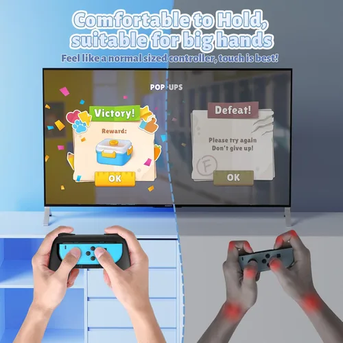 Vista 46 de FASTSNAIL Grips Compatible with Nintendo Switch for Joy Con & OLED Model for Joycon, Wear-resistant Handle Kit Compatible with Joy Cons Controllers