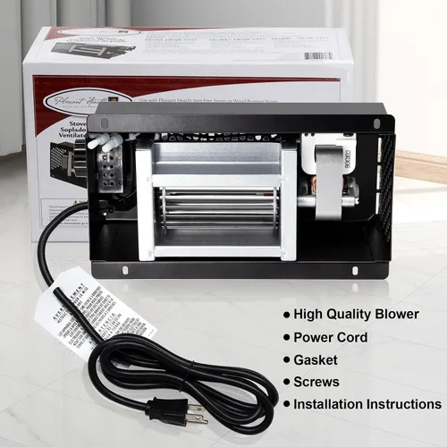 Vista 9 de Hiorucet Kit de ventilador de chimenea PBAR-2427 variable de velocidad para estufa sin ventilación de hogar agradable o estufas de leña, GHP Group